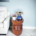 Compact Natural Wood Tree Stump End Table – Small 15.75" H Rustic Accent Table by Athaliah