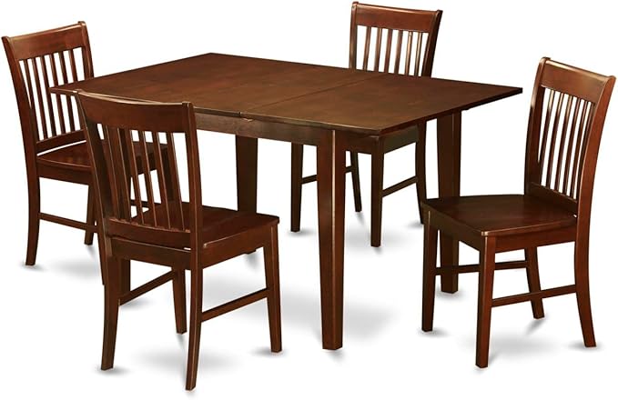 East West Furniture PSNO5-MAH-W 5 Piece Dining Table Set by EastWestFurniture
