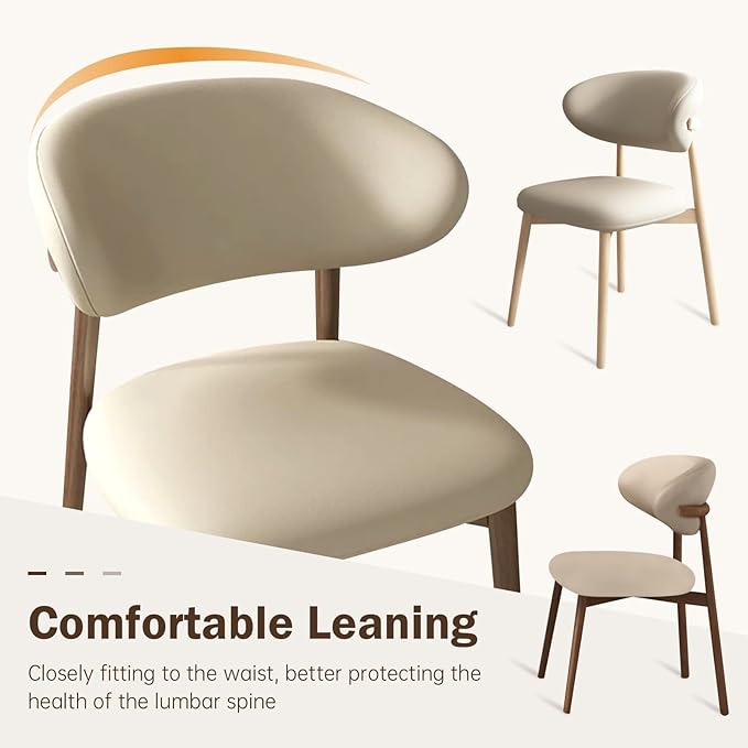 Upholstered Dining Chairs Set of 2, Mid Century Modern Kitchen Chairs - Image 4
