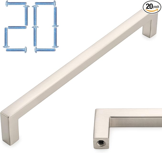 KOOFIZO 20-Pack Solid Square Bar Cabinet Handle by Koofizo