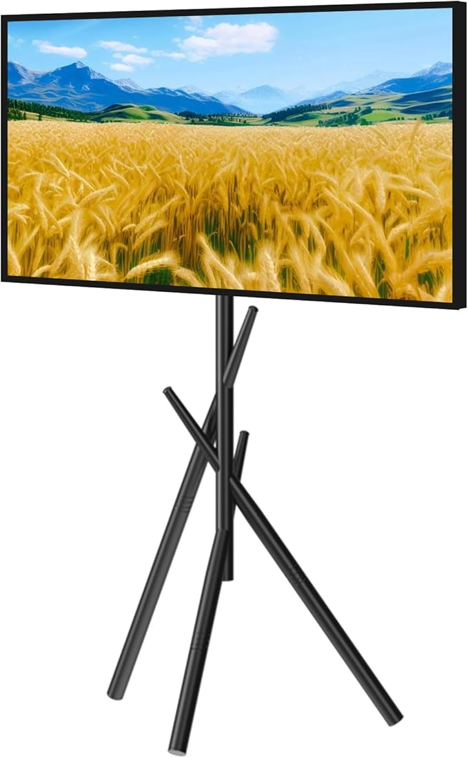 Easel Art TV cart for 43-90 inch TVs Triangular 3-Leg TV Cart - Image 3