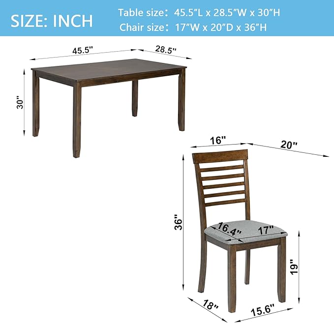 KEIKI 5-Piece Standard Height Dining Table Set - Image 3