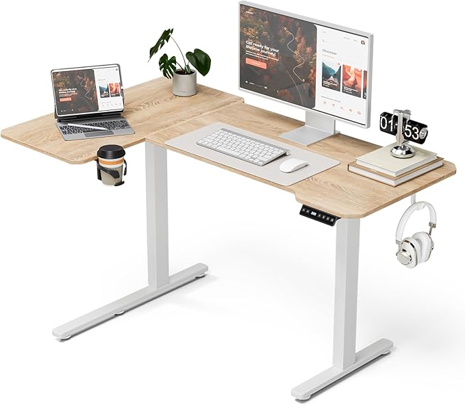 51" Reversiable L-Shaped Electric Standing Desk Adjustable Height Gaming Stand by Acrolix
