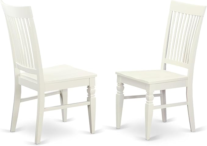 East West Furniture ANWE5-LWH-W 5 Piece Dining Room Table Set Includes a Round - Image 5