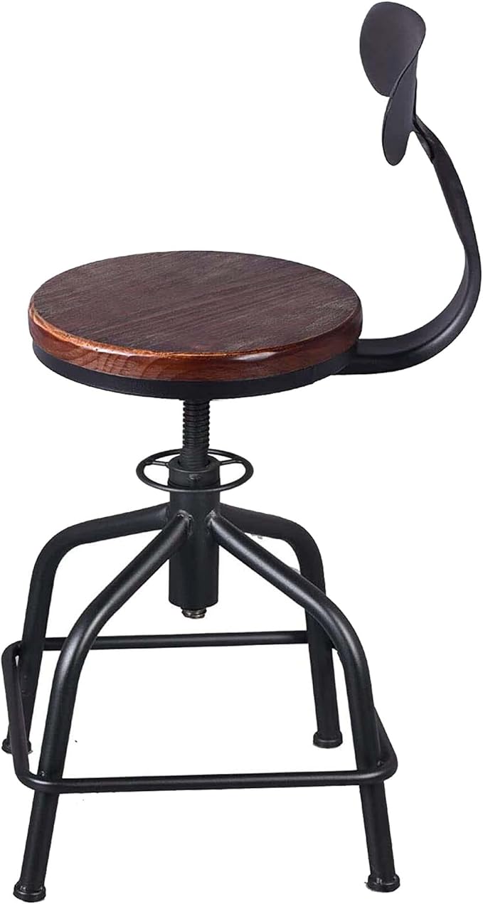 Topower Farmhouse Kitchen Stool, Industrial Counter Stool, Kitchen Deco Round - Image 5