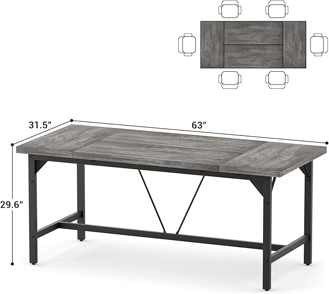 Unikito Large Computer Desk, 63x31.5 Inch Large Office Desks, Premium Sturdy 2 - Image 2