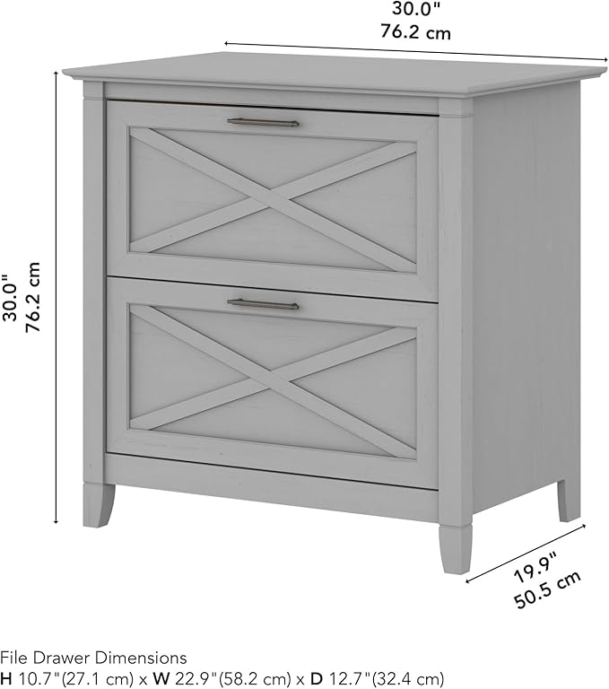 Bush Furniture Key West 2 Drawer Lateral File Cabinet in Cape Cod Gray | - Image 3