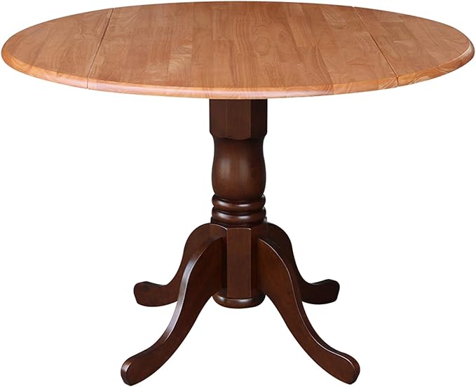 International Concepts Round Dual Drop Leaf Ped Table, Cinnamon/Espresso - Image 3