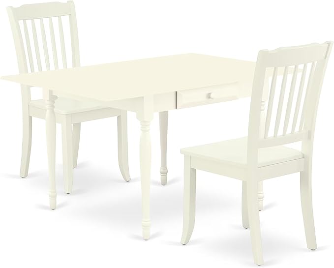East West Furniture MZDA3-LWH-W 3 Piece Dining Room Furniture Set Contains a by EastWestFurniture