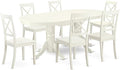 East West Furniture VABO7-LWH-W 7 Piece Dining Set Consist of an Oval Dining by EastWestFurniture