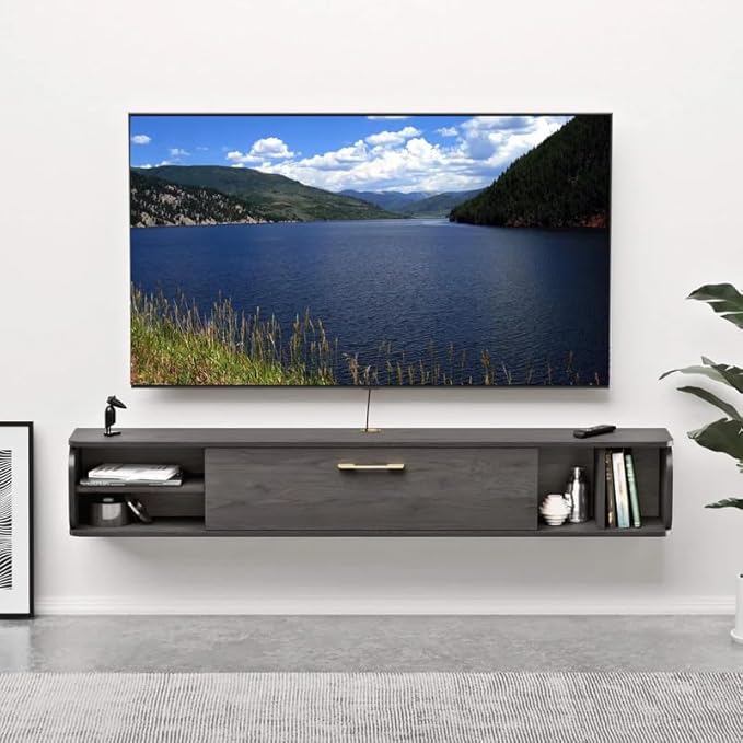 Floating TV Unit, Floating Shelves by TuckTect