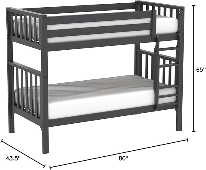 Max & Lily Bunk Bed, Scandinavian Modern Bunk Bed, Solid Wood Twin-Over-Twin - Image 2