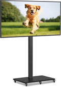 Tall Floor TV Stand for 32-75" TV Portable Rolling TV Cart by XINLEI