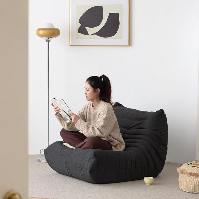 N&V Fireside Chair, Mid Century Armless Floor Sofa, Soft Premium Microfiber - Image 4