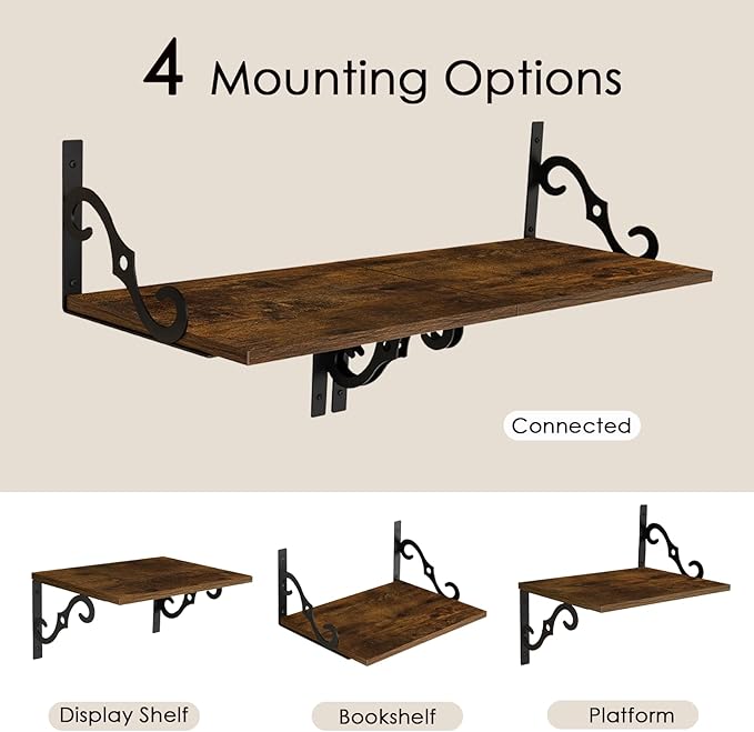 DINZI LVJ Deep Floating Shelves, Wide Display Shelf Wall Mounted - Image 4