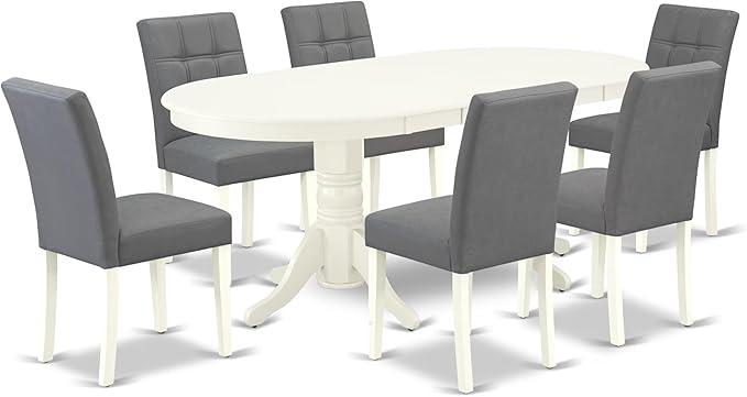 East West Furniture VAAS7-LWH-41 7 Piece Modern Dining Table Set contain A by EastWestFurniture