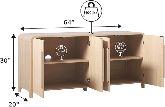 Walker Edison Chantelle Sideboard Buffet - Image 3