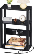 3-Tier Small Narrow Wood Side Table by YUFAM