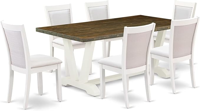East West Furniture V077MZ001-7 7 Piece Kitchen Table Set Consist of a by EastWestFurniture
