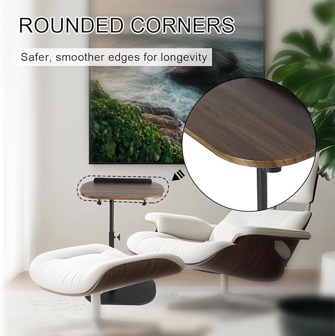 Comeon C-Shaped Tv Tray Pedestal Side Table, End Table Adjustable Height in - Image 6