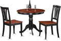 East West Furniture ANAV3-BLK-W 3 Piece Kitchen Table Set by EastWestFurniture
