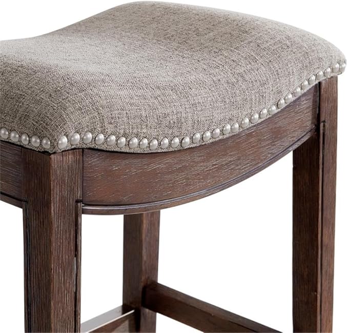 Alaterre Furniture Williston Bar Height Stool, Dark Brown, Solid Rubberwood - Image 9