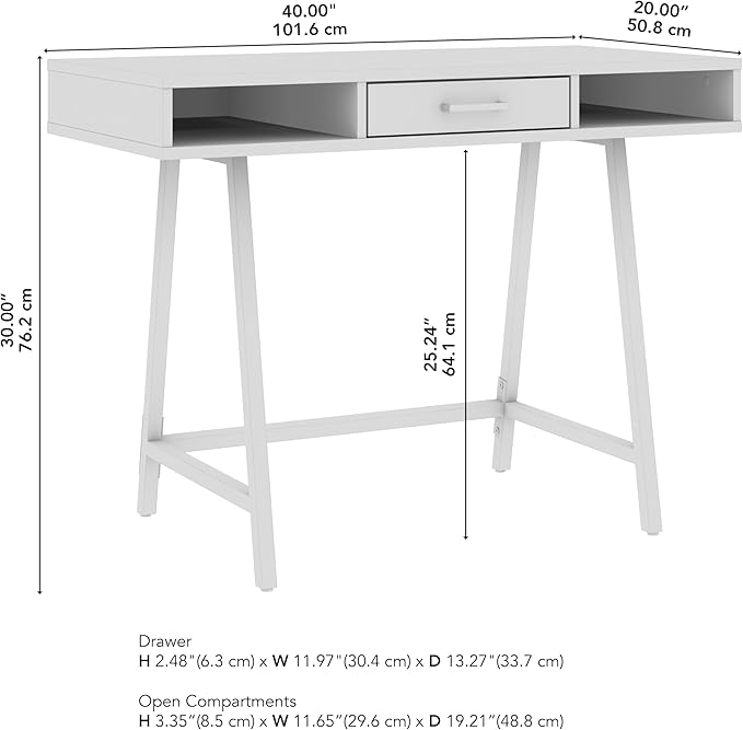 Bush Furniture Steele 40W Writing Desk in Dark Gray Hickory | Computer Table - Image 3