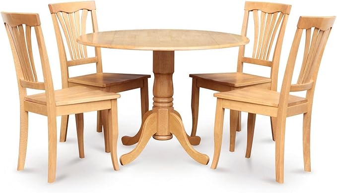 East West Furniture DLAV5-OAK-W 5 Piece Dining Room Furniture Set Includes a by EastWestFurniture