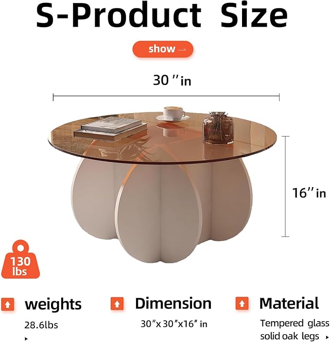 Mid Century Modern Round Glass Coffee Table - Image 2