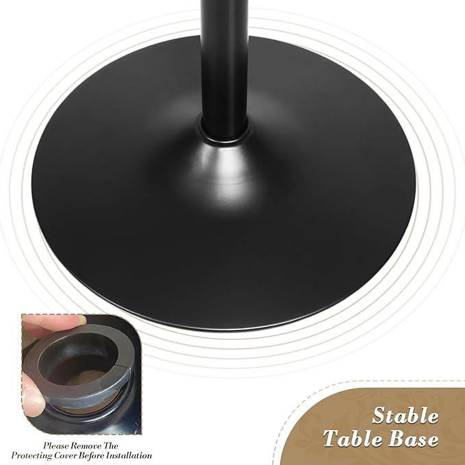 Athena Collection Modern Bar Table Round Top Height Adjustable, Tall Bistro Pub - Image 6