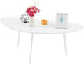 FIRMINANA Mid Century Modern Coffee Table, Large Oval White Coffee Table by Unknown