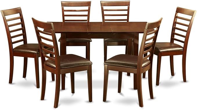 East West Furniture NOML7-MAH-LC 7 Piece Dining Table Set Consist of a by EastWestFurniture
