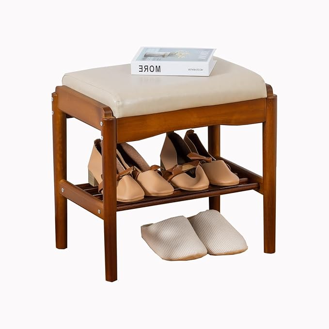 latifolia Small Shoe Bench, Solid Wood Bench by Latifolia