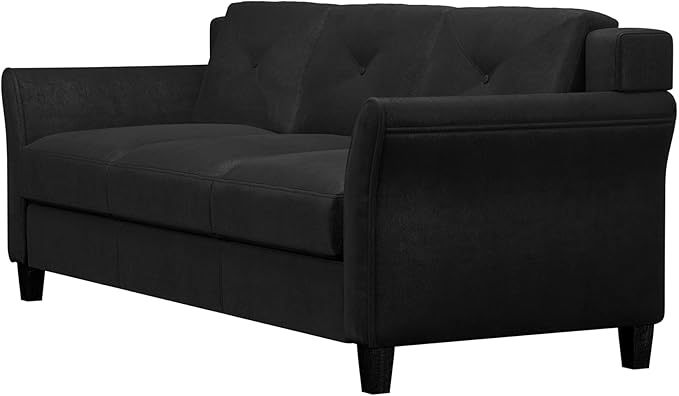 Lifestyle Solutions Harrington Sofa Upholstered Microfiber Fabric Curved Arms - Image 8
