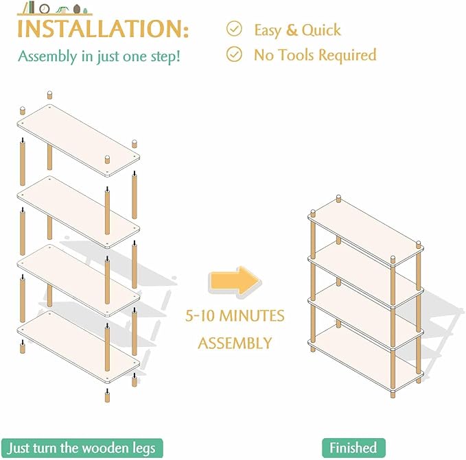 IOTXY 3-Tier Wooden Shelf Bookcase - Image 8