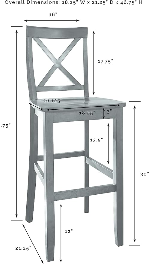 Crosley Furniture X-Back Wood Bar Stools Set of 2 - Image 3