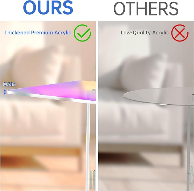 NiHome Square Iridescent Acrylic End Table - Image 6