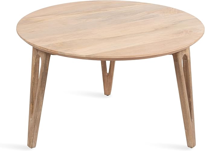 Kate and Laurel Kershaw Transitional Round Coffee Table, Natural Wood, Circle by KateandLaurel