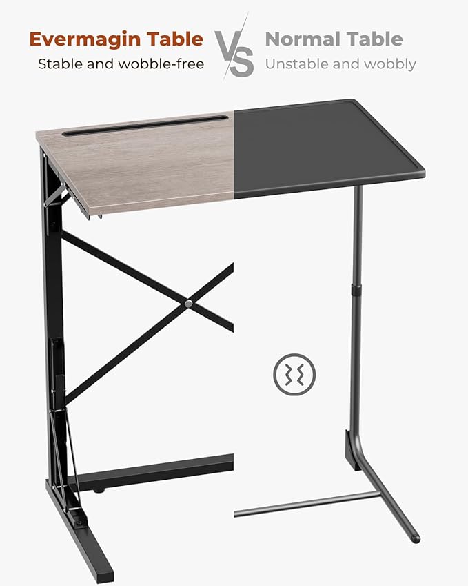 21''Wx28''H Folding TV Tray for Eating, Small Foldable C-Shaped Tray Table - Image 10