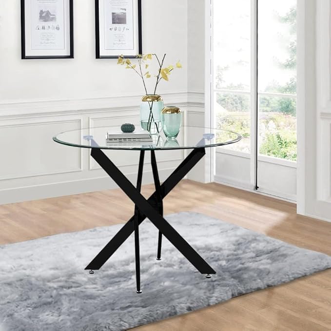Glass Dining Table Modern Kitchen Table by Goldfan