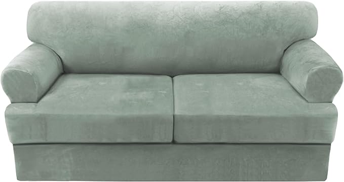 H.VERSAILTEX Sofa Cover 3 Piece T Cushion Sofa Slipcovers Thick Velvet Couch by HVERSAILTEX