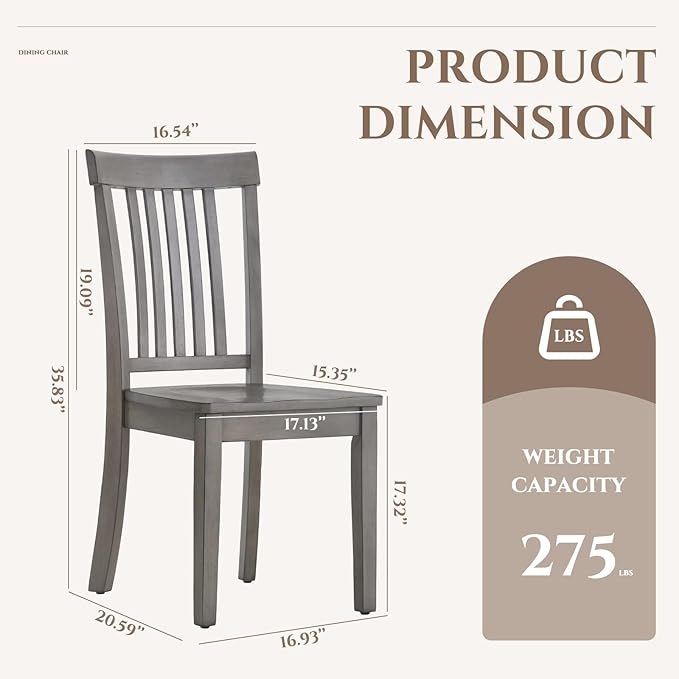COLAMY Wooden Dining Room Chairs Set of 4, Spindle High Back Windsor Kitchen - Image 2