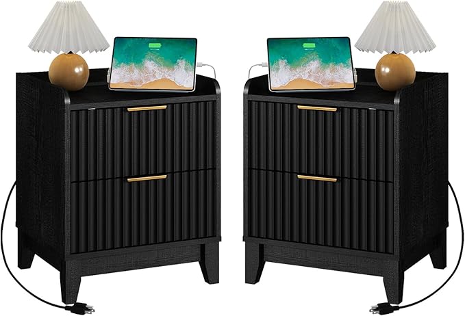 Wnutrees Fluted Nightstand by Wnutrees