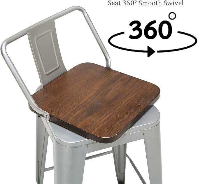24 Inch Swivel Bar Stools Set of 4 - Image 4