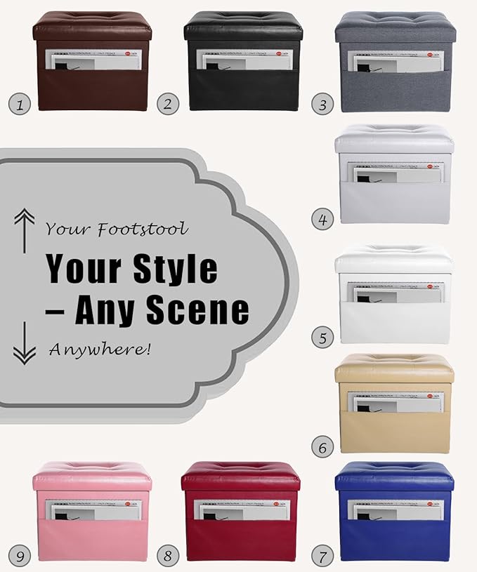 Ottoman Storage Ottoman Foot Rest Stool Foldable Bench - Image 6