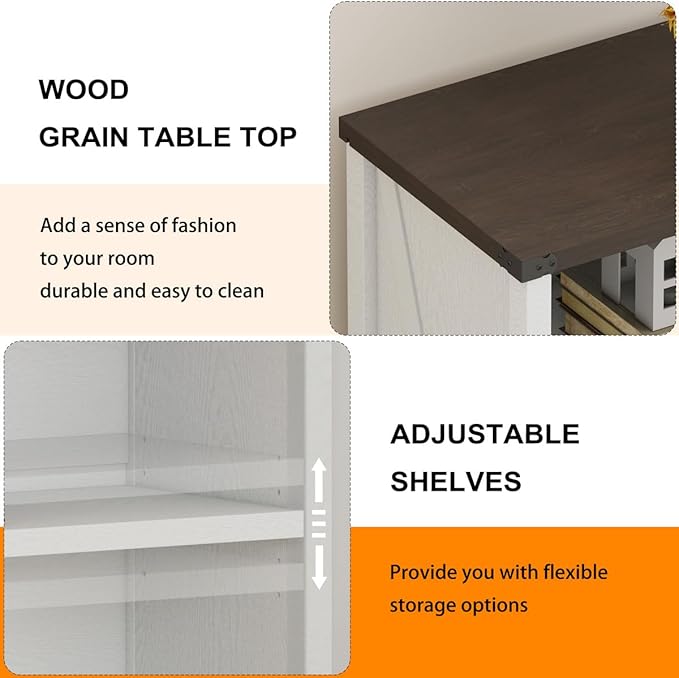 BON AUGURE Small Bookshelf for Small Space, 3 Tier Bookcase, Farmhouse Wood Low - Image 3