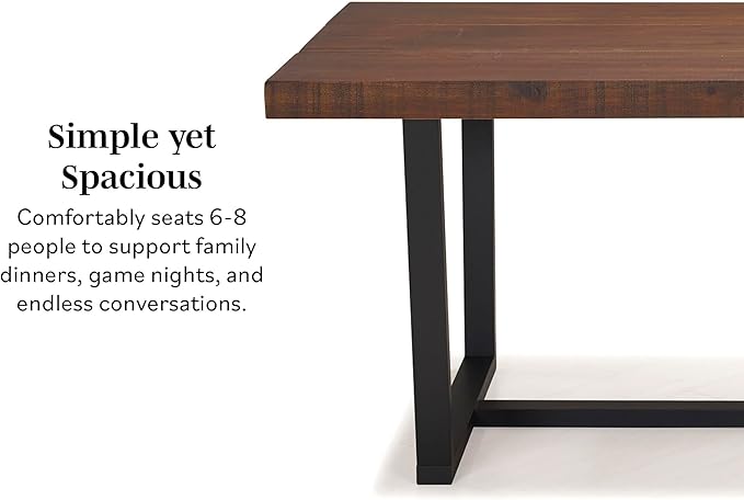 Walker Edison Durango Distressed Solid Wood Dining Table, 72 Inch - Image 5