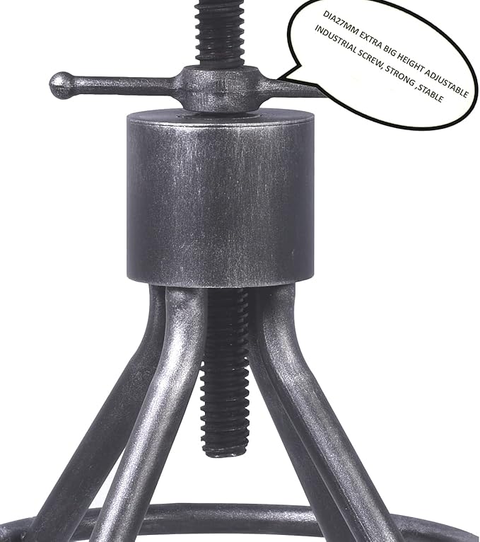 Diwhy Industrial Vintage Bar Stool, Kitchen Counter Height Adjustable Pipe Chair - Image 8