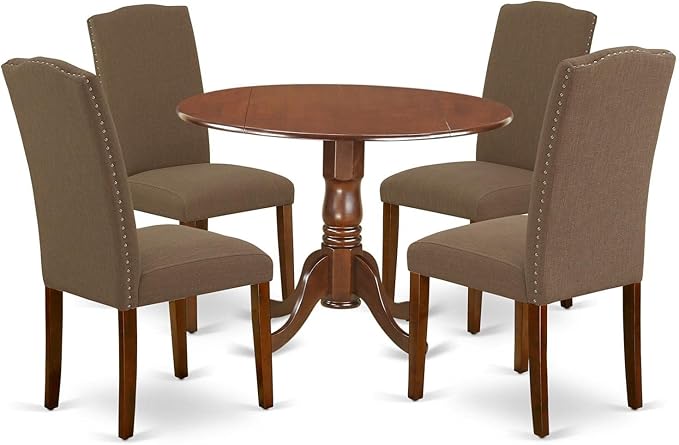 East West Furniture DLEN5-MAH-18 5 Piece Dining Room Furniture Set Includes a by EastWestFurniture