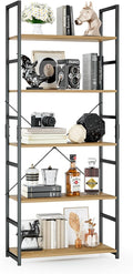 OTK 5 Tier Bookshelf, Tall Bookcase, Office Shelf Storage Organizer, Modern by OTK